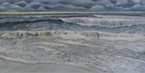 Montauk seashore, NY, acrylic on canvas, 36" x 72"